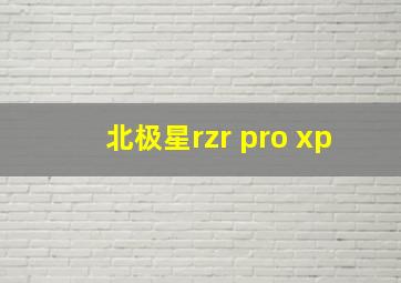 北极星rzr pro xp